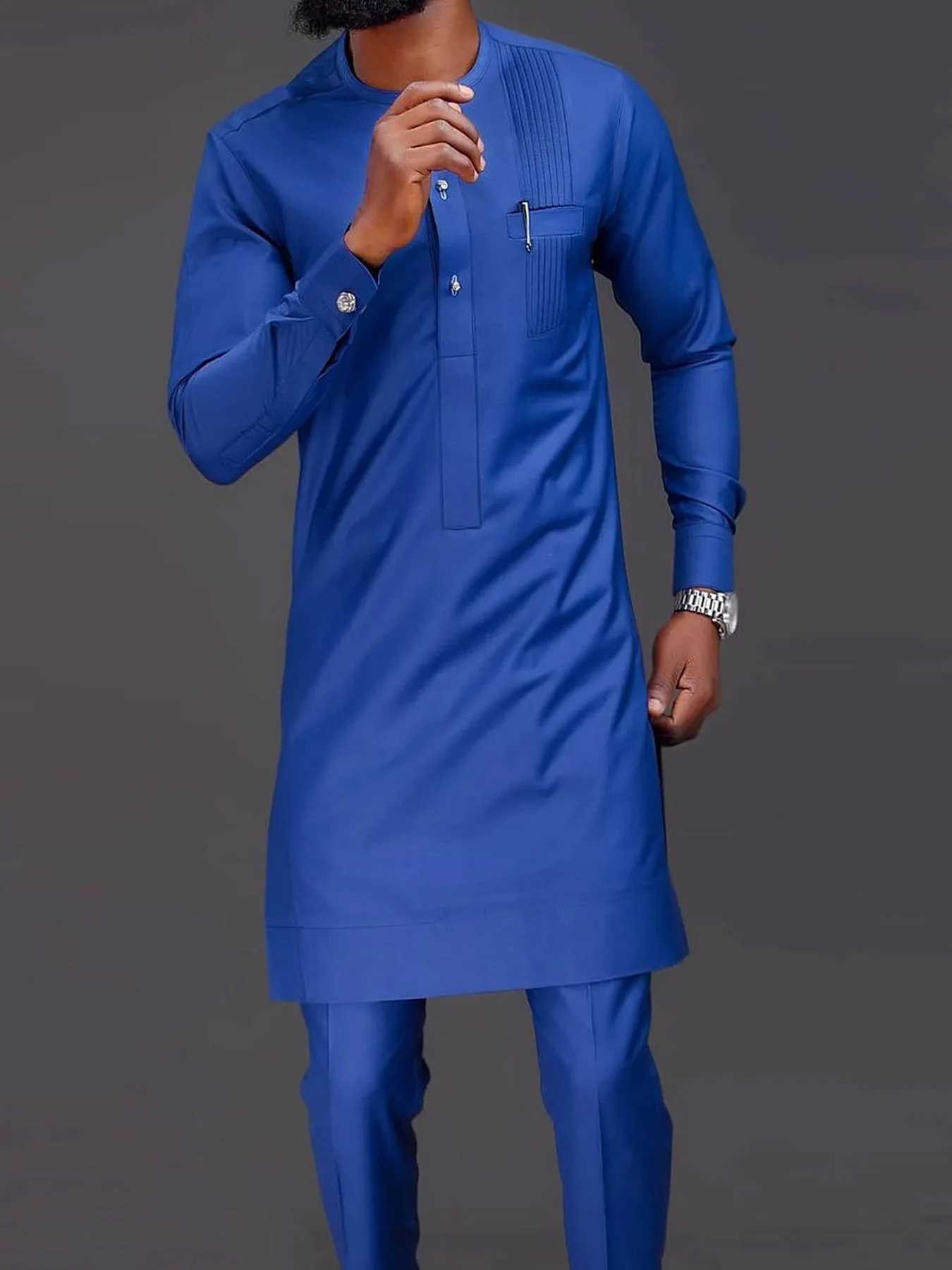 2 pieces of traditional African mens Kaftan evening dress party dress African clothing Dashiki set Robe clothing 2025 X250313