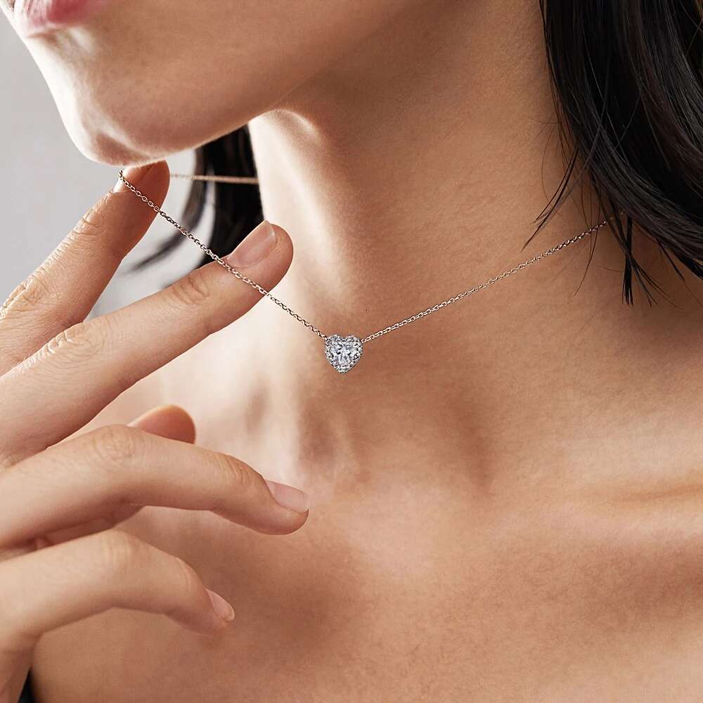 925 Sterling Silver White Shiny Love Full Of Dia Series Fit Rings Necklaces Earrings Womens Sweet Jewelry Gifts