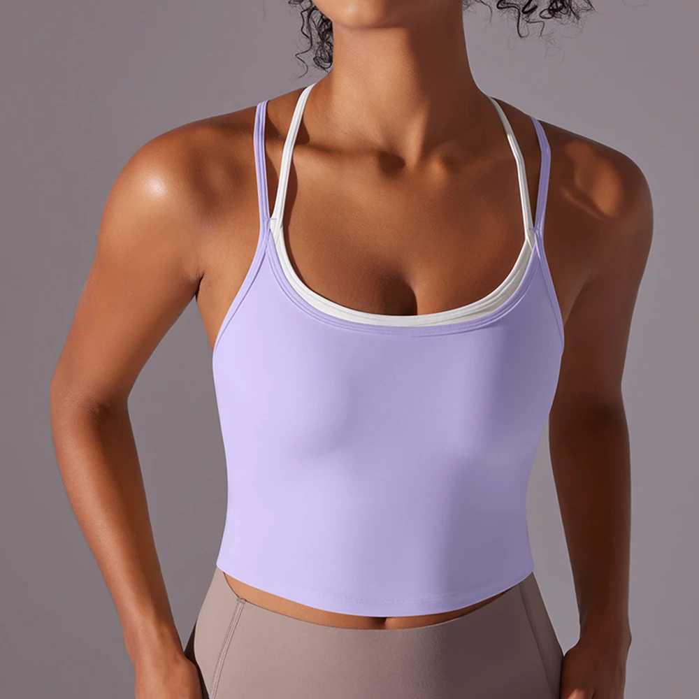 Women's Tracksuits Women Solid Color Fitn Bra Gym Top Backl Workout Top Female Push Up Running Sport Bra Sports Underwear Vest Y2503125EHE