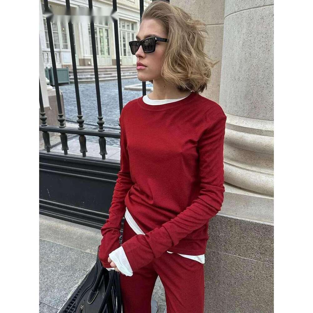 Modal Soft Loose Sets Women 2025 Casual Two Pieces Long Sleeve T Shirts And High Waist Dresses Outfits Tracksuit