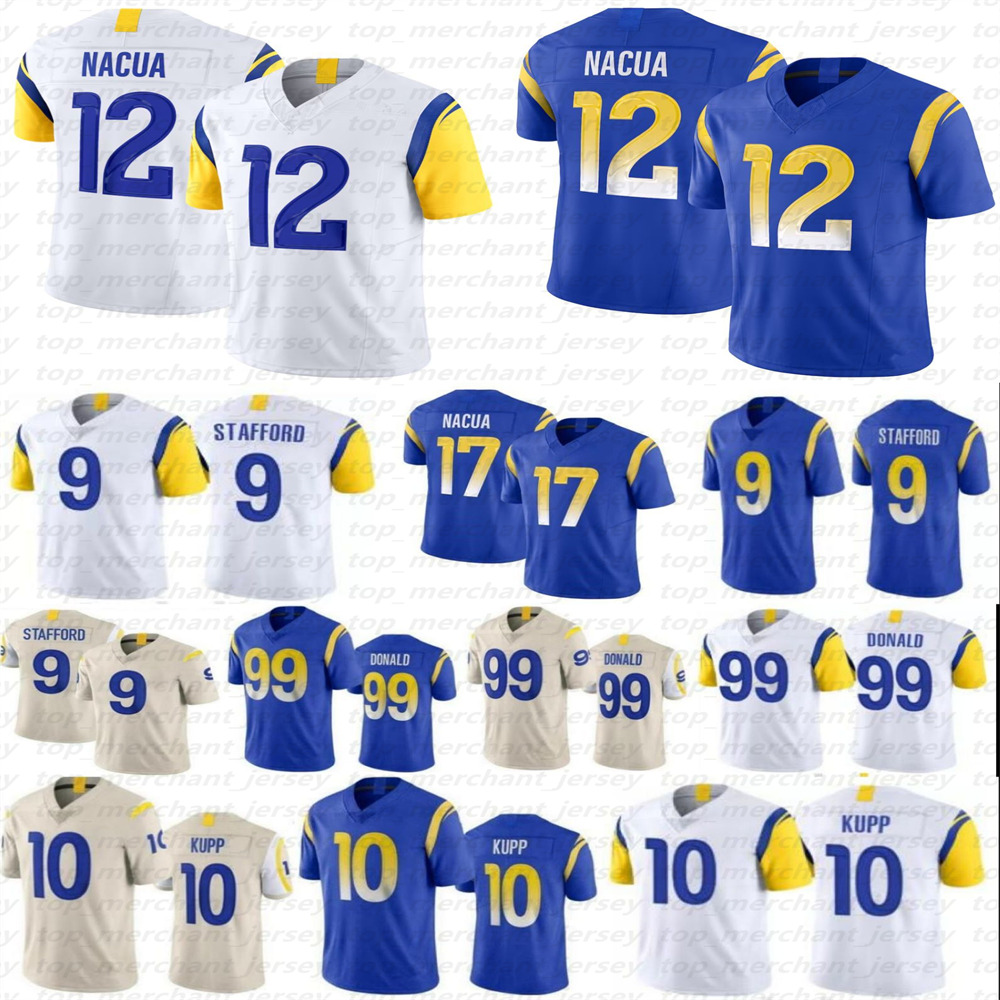 Puka Nacua davante adams Football Jerseys Matthew Stafford Aaron Donald Byron Young Kyren Williams Tre'Davious White Jimmy Garoppolo mens women youth