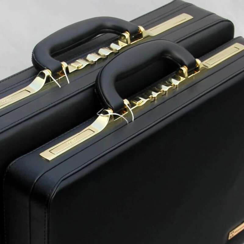 Business Men Black Leather Messenger Bag 14"18" Inch Computer Box Briefcase