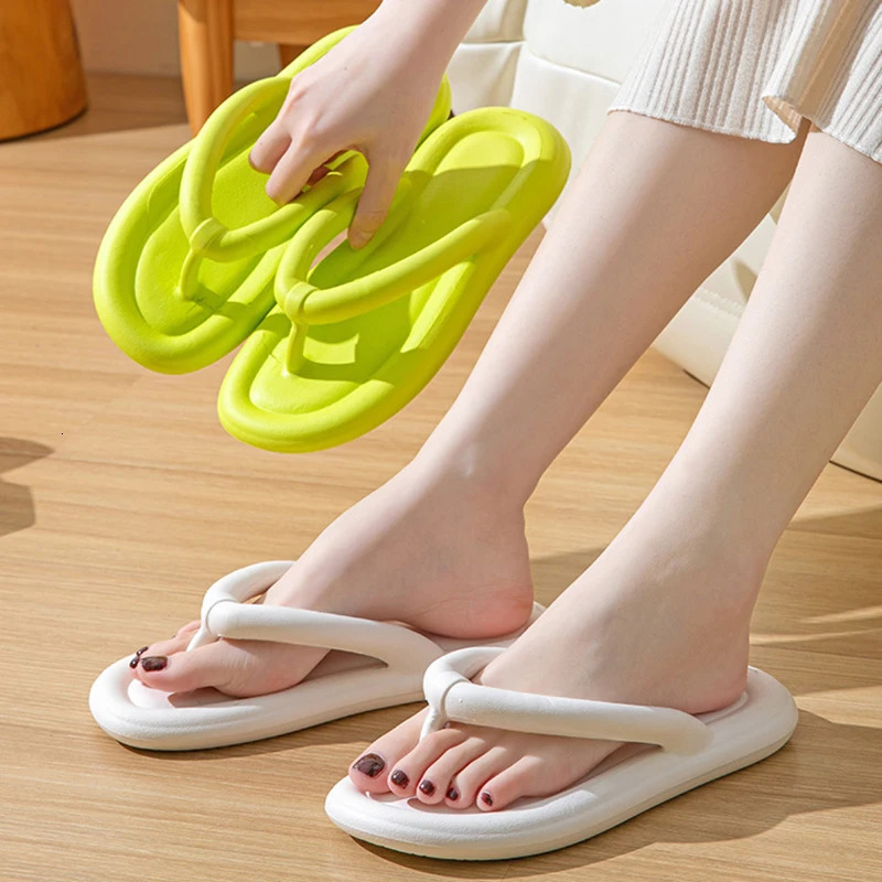 summer candy color flip up womens cute soft sole Eva beach slider fashion sandals home bathroom anti slip shoes 250304