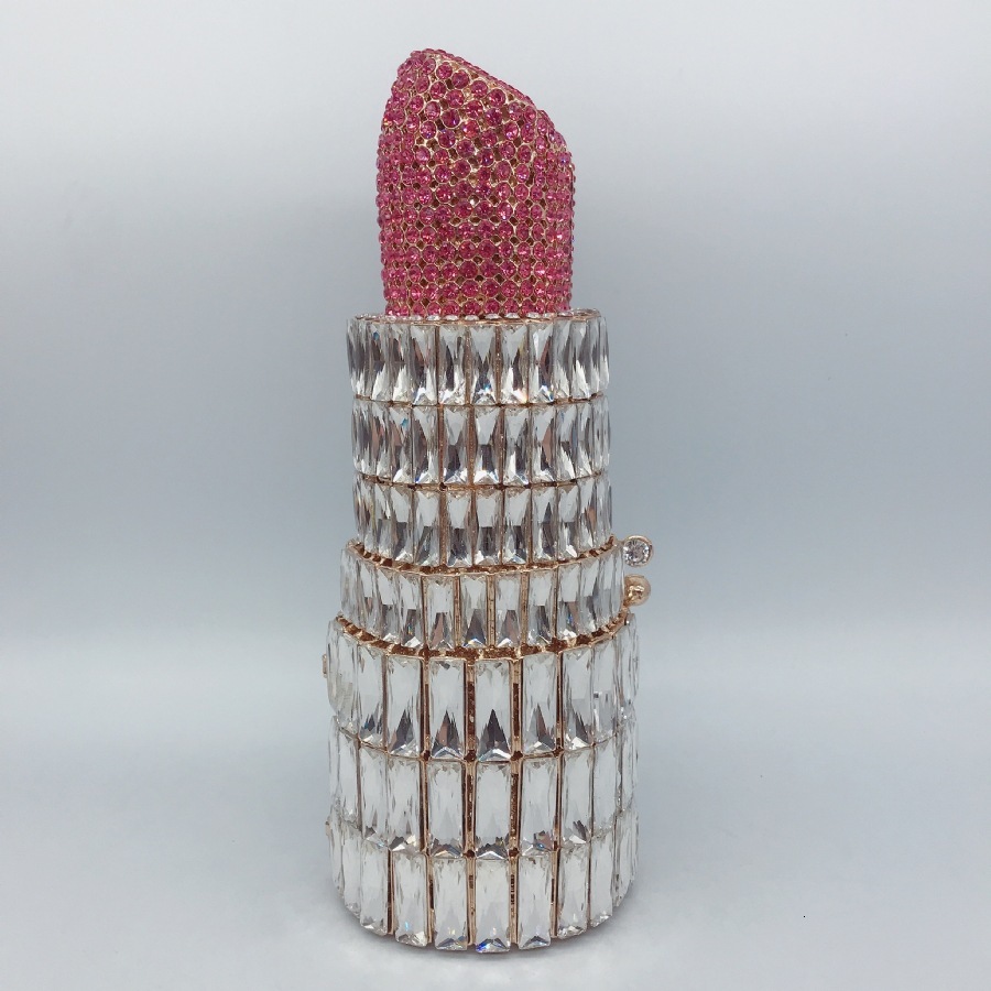 New Inlaid Dinner Full Of Diamonds, Hand Holding Lipstick, Women's Bag, Diamond Chain Clutch Crystal Evening Bag