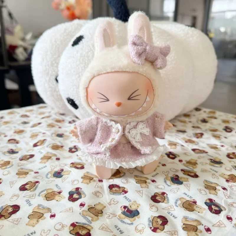 Mini DollS Clothes Outfit Accessories For Korea Kpop Exo 15cm Labubu Idol V2 Pink black white blue skirt set Clothing GiftT250313