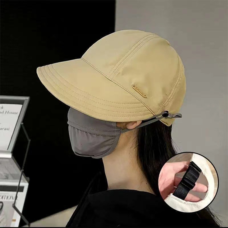 baseball cap 2025 new quick drying sunshade for women, big head circumference, face covering, fisherman hat, summer UV resistant sun hat