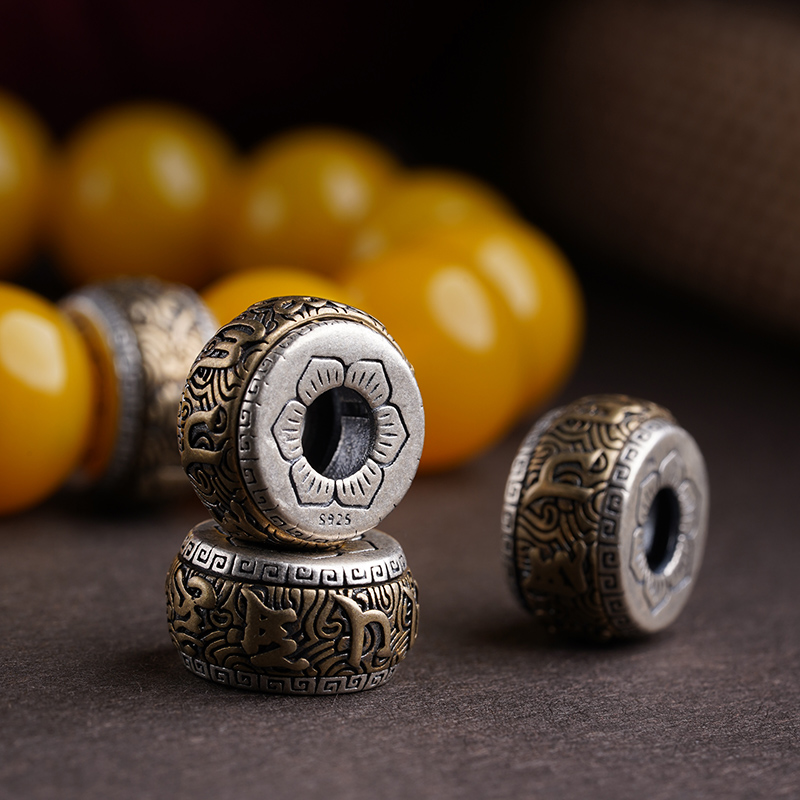 Natural yellow agate strings zodiac sign of the Snake Buddha six words of truth Buddha beads bracelets for men and women