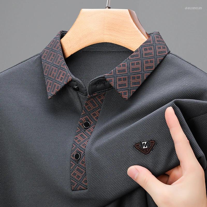 Men's Polos Designer 2025 Autumn Luxury Brand Embroidered Printed Color Blocked Long Sleeve Polo Shirt Fashion Lapel T-shirt Top