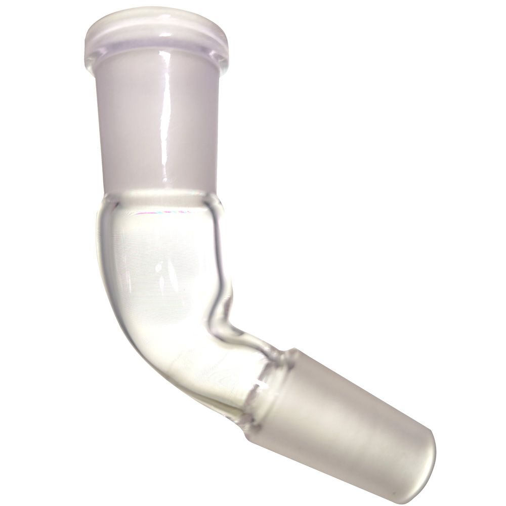 Glass Adapter 14mm 45 Degree Angle Male to 14mm Female Adapter Connector