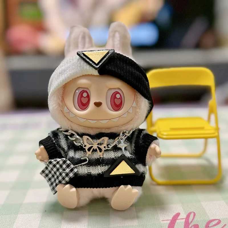 For 17cm Labubu V1 V2 Idol Dolls Clothes Cute Hoodie Mini Doll Sitting Party Outfit Clothing Korea Kpop Exo DIY GiftsT250313