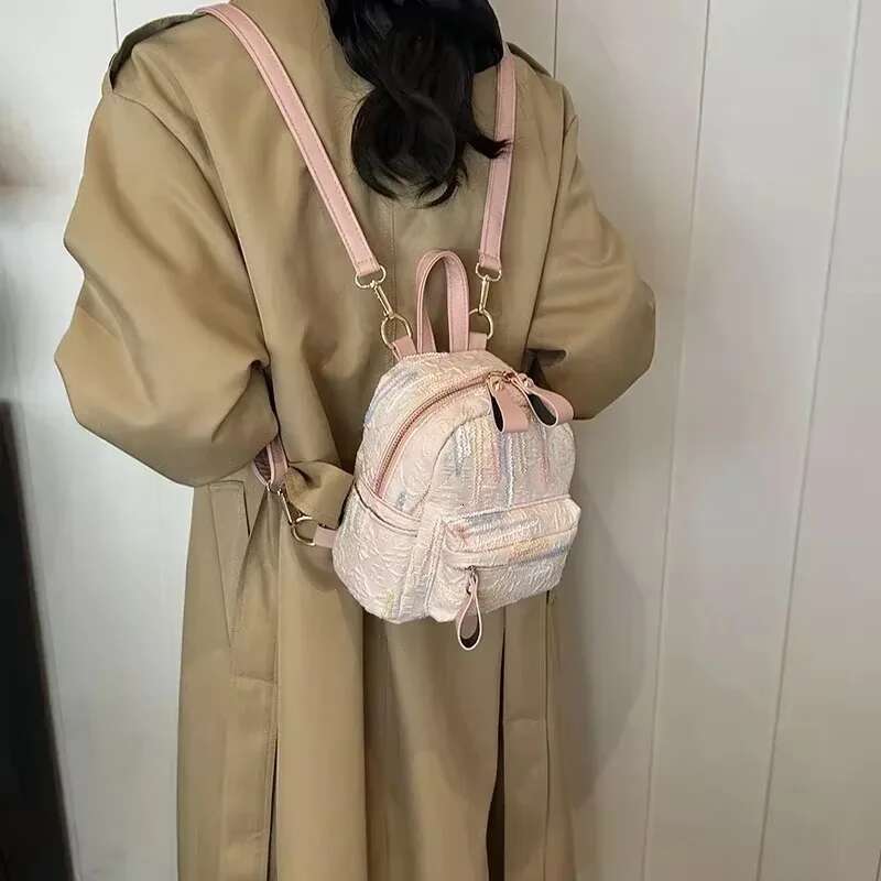 Exquisite Color Mini Compact Backpack Fashion Designer Personalized Super Cool Unique Women s Backpack 2025 Spring And Summer New Outdoor Leisure Bag