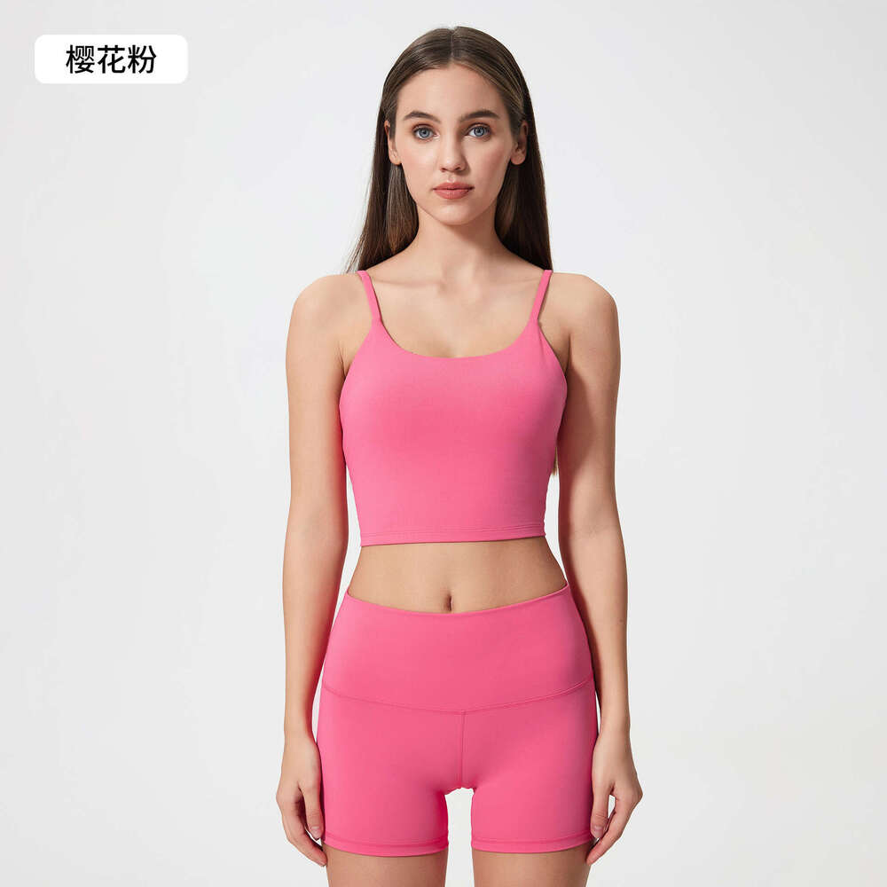 Spring summer collection of European American chest cushions, gathered for shock absorption, beautiful back, sexy suspender, sports and fiess yoga top