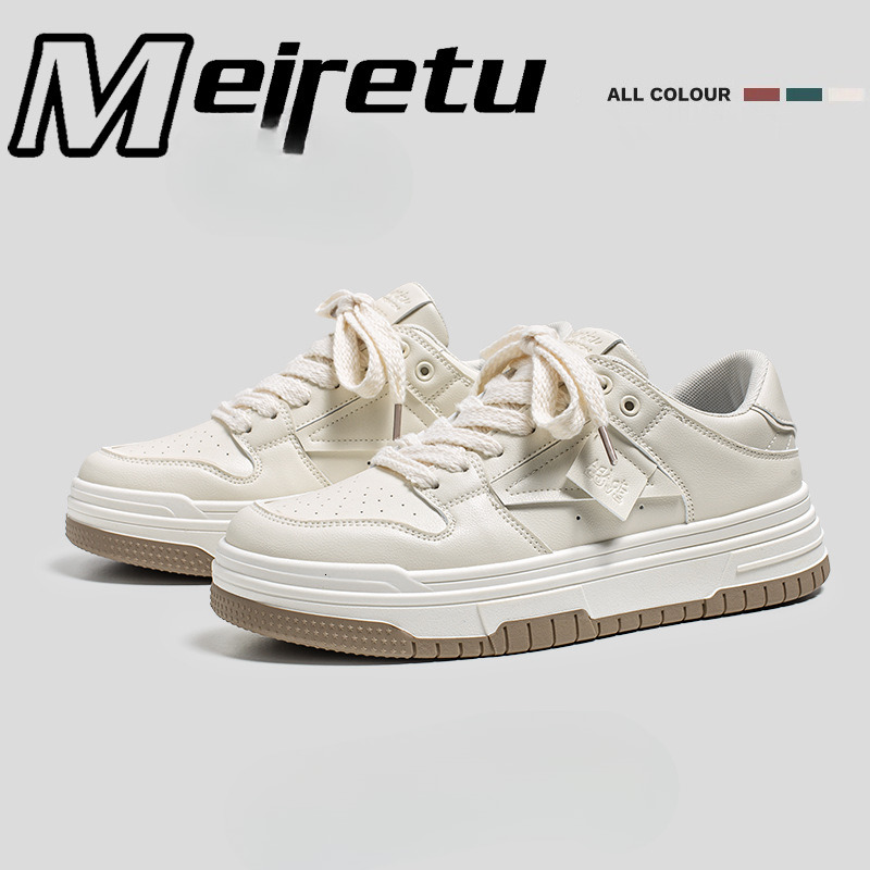 2025 New High Size Little White Men's Spring Designer Trendy Fashion Korean Edition Multi functional Sports Thick soled Casual Board Shoes