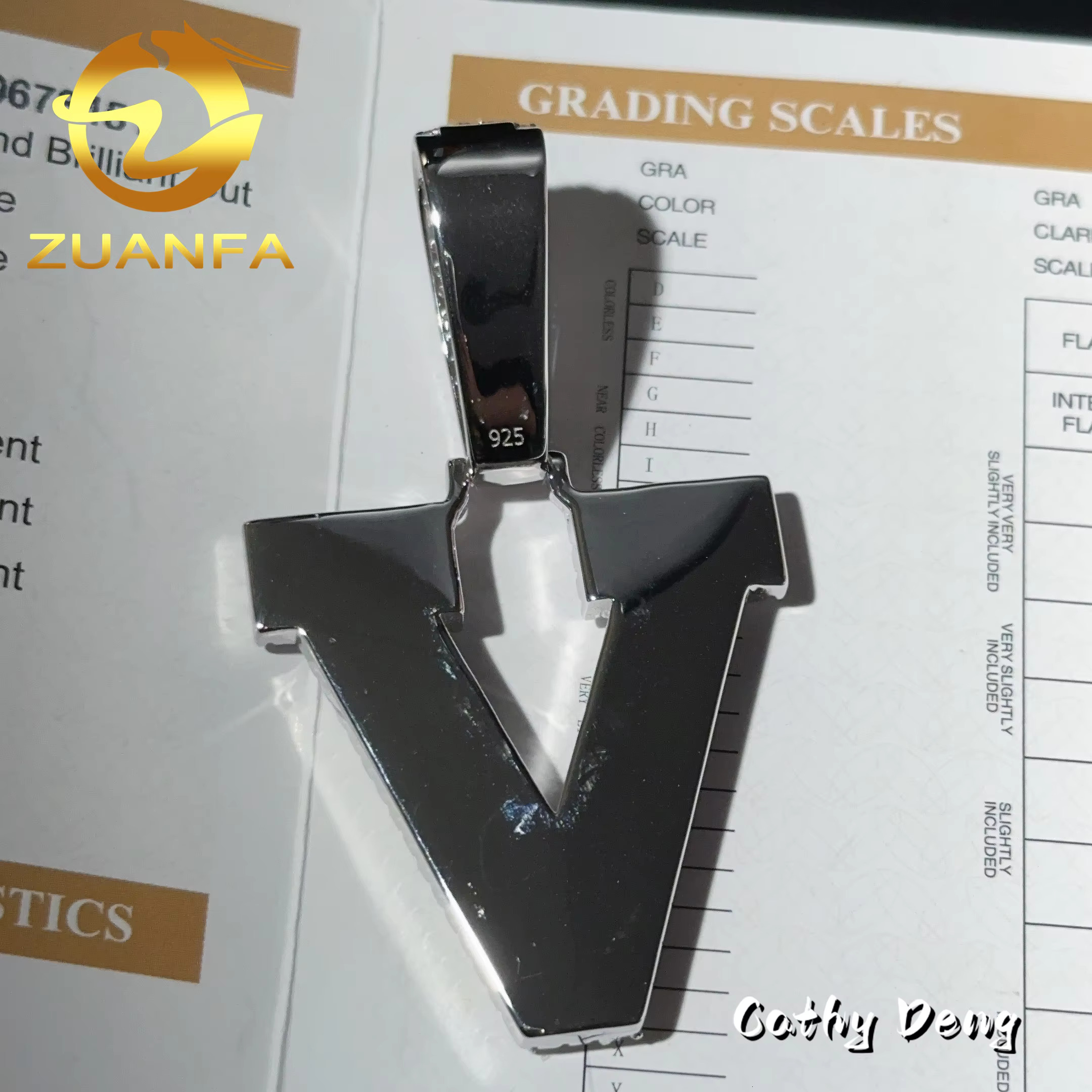 Ready to Ship Single Letter Iced Out Pendant Moissanite Pendant 925 Silver Number 0-9 Hip Hop Pendant for Daily Wear