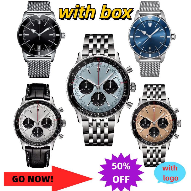 U1watch/men's watch/VK quartz timing code/automatic mechanical watch stainless steel wrist sapphire glass 2831 core watch super bright night light AAA quality box..