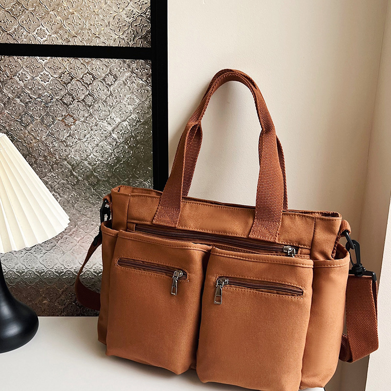 Tote Women's New Fashion Trend College Student Handbag Large Capacity Canvas Casual Versatile Shoulder Bag