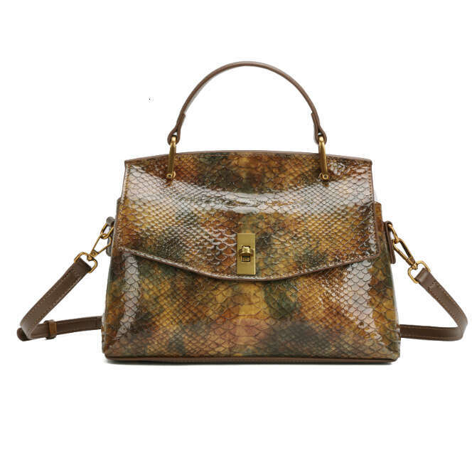 Advanced Texture Snake Pattern Design Handbag For Women New Fashionable And Versatile Single Shoulder Crossbody Bag