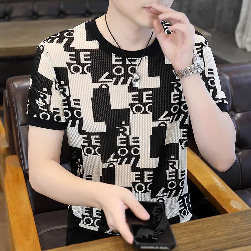 2024 Summer Letter Print Short Sleeve Men's T Shirts Designer Tees Round Neck Oversized Men Oversize Fashion T-Shirts Tops