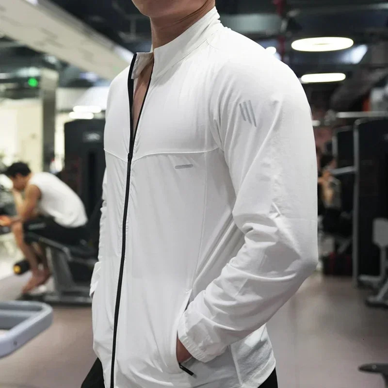 Ice Silk thin shirt top sports running jacket sun protection sweater breathable skin UV resistant fitness suit 250313