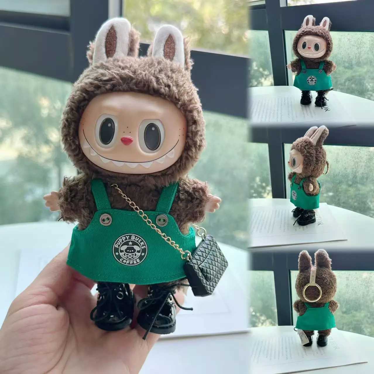 Labubu 17cm Dolls Clothes The Monsters Outfit Accessories Clothing Cartoon Green Coffee Dress Shoes Christmas Hat Scarf EE19AT250313
