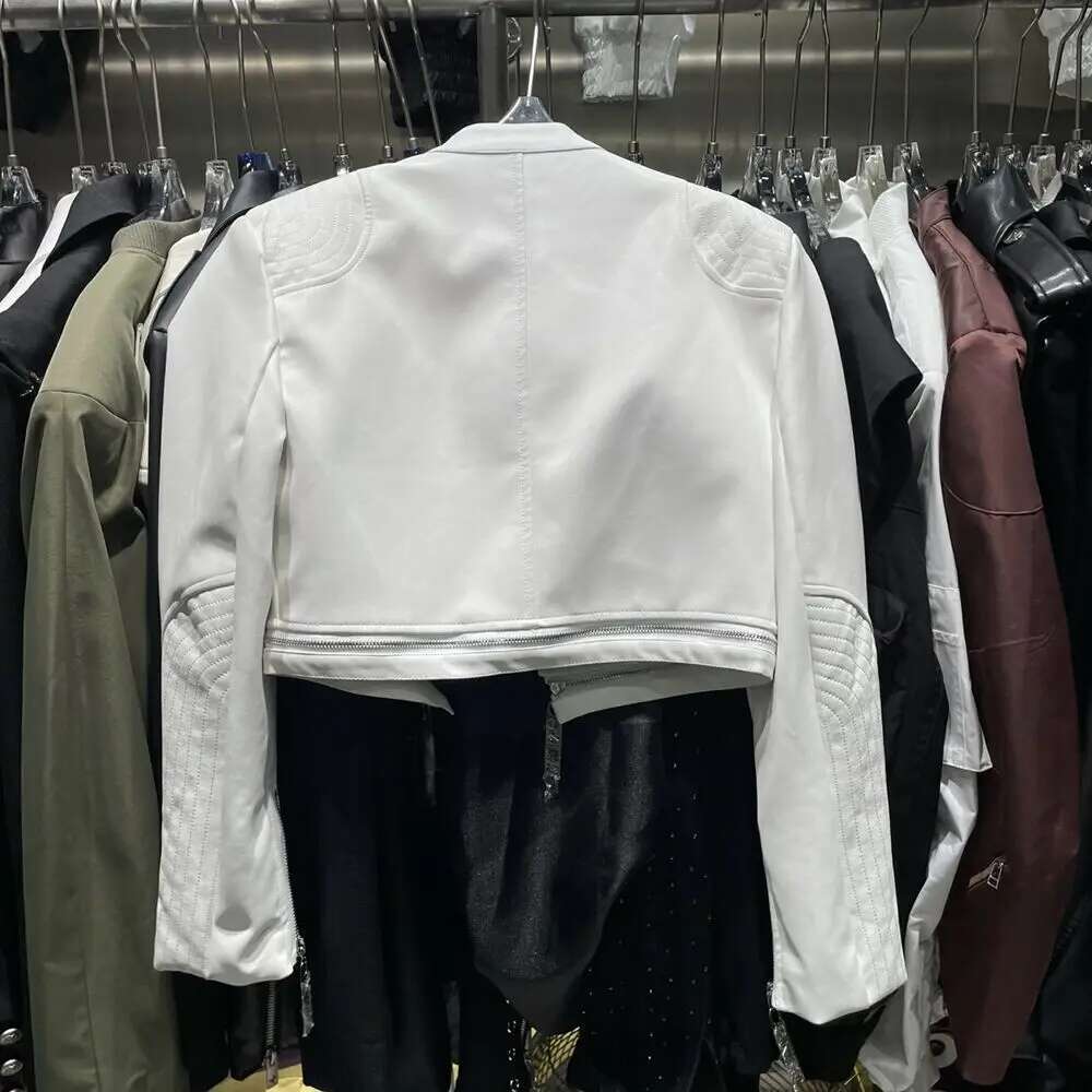 Spring Autumn New Arrival Stand Collar Zippers Pu Faux Leather Jacket Women Korean Fashion Casual Locomotive Coat Female Tops