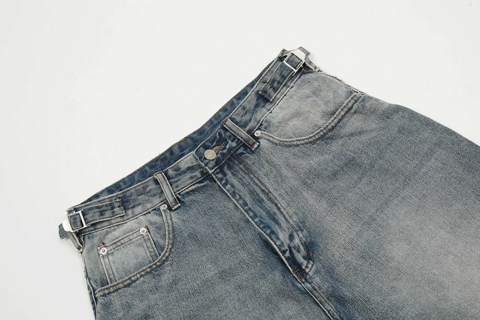 MIJKO blue ripped shorts Y2k jeans mens streetwear jeans hip-hop denim shortsXJ250313