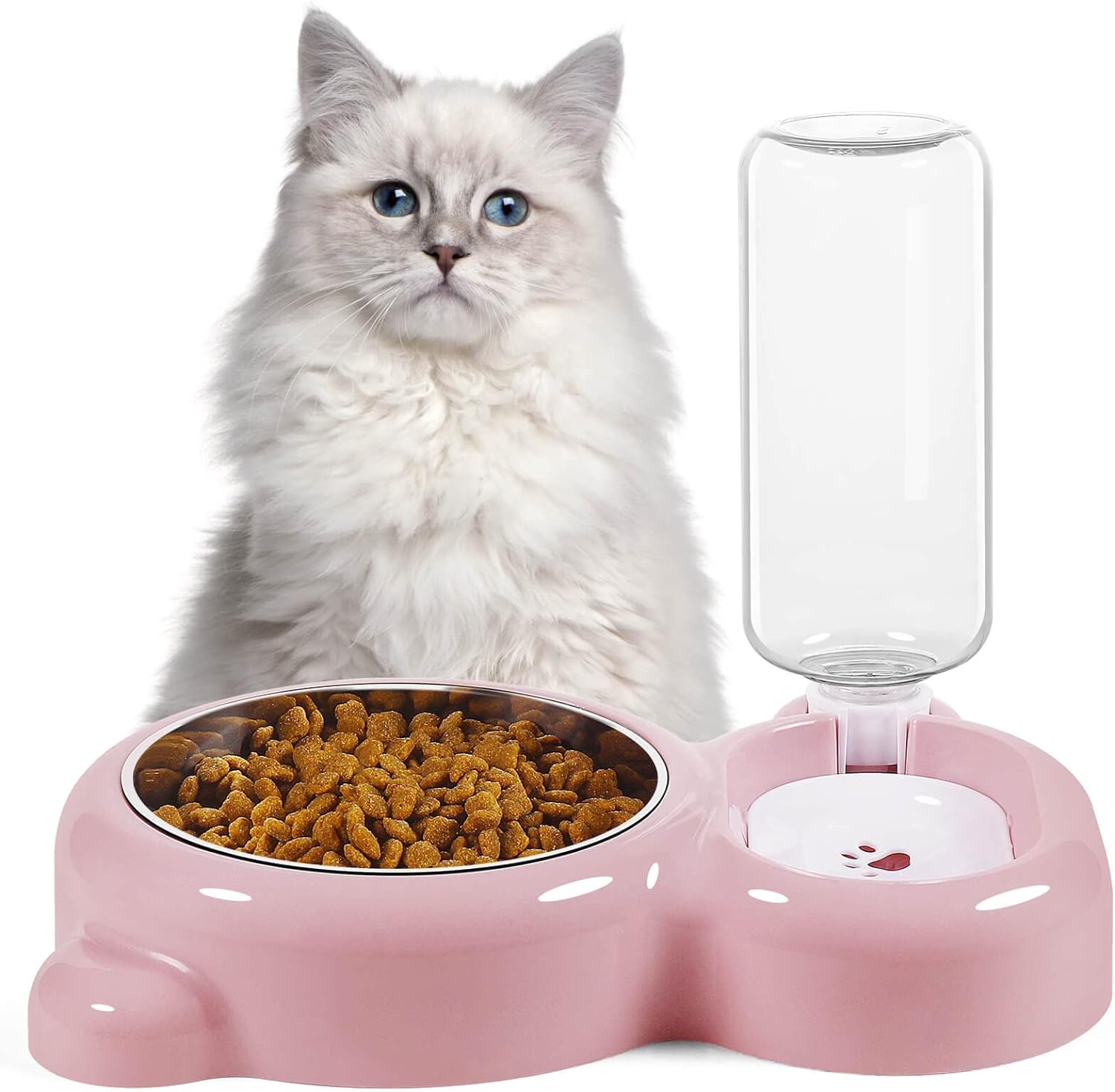 Pet Feeding Station: Stainless Steel Cat Bowls and Dog Bowl with Automatic Water Dispenser Free shipping