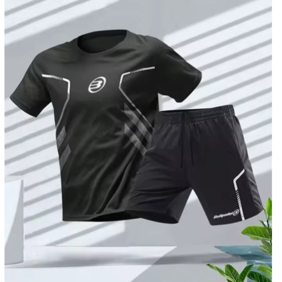 Bullpadel T-shir Tracksuit Summer Mens T-shirt And Shorts Tracksuit Breathable And Loose Tennis Tracksuit Running Training Wear 250312