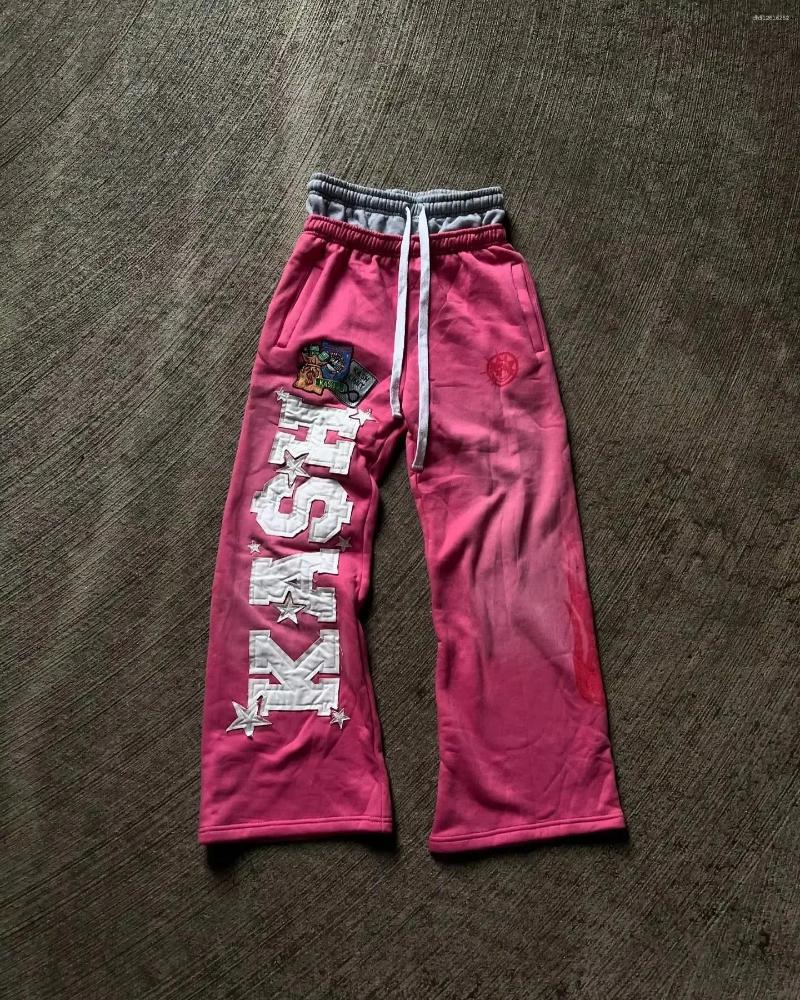 Men's Pants Classic Retro Sweatpants Y2K Clothes Mens Womens Harajuku Gothic Letters Embroidered Baggy Elastic Waist Casual Trousers