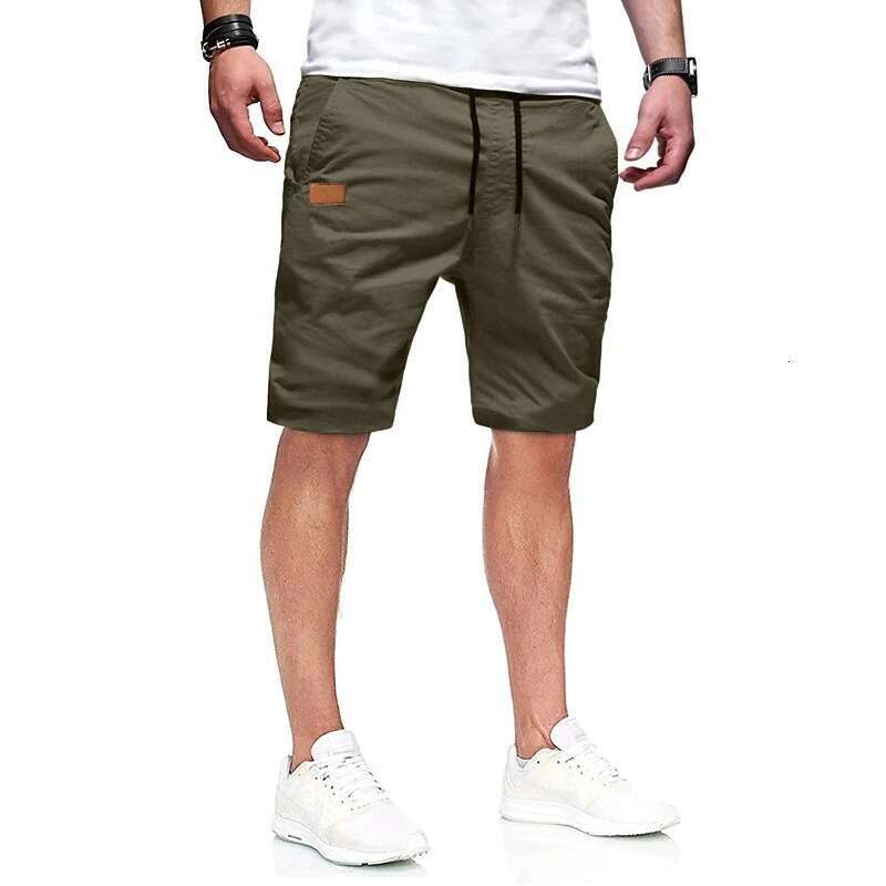 Source: Summer five quarter European size, pure cotton, elastic waist, straight through men's workwear shorts, 2025 new casual versatile fashion 