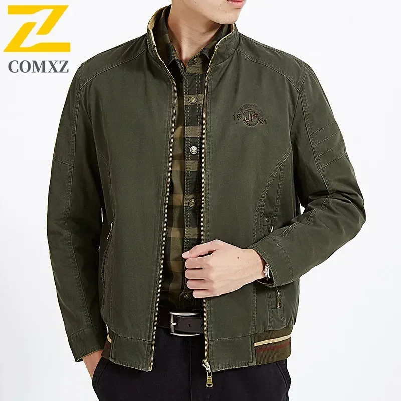 Mens jacket fashion retro pure cotton doublesided 2wear autumn casual business comfortable windproof 250313