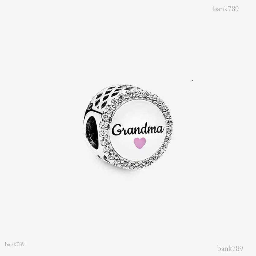 Grandma Charm 925 Sterling Silver Logo Charms Set Bracelet Bangle DIY Making Components Women Jewelry Beads Round Charm With Luxurious Box W