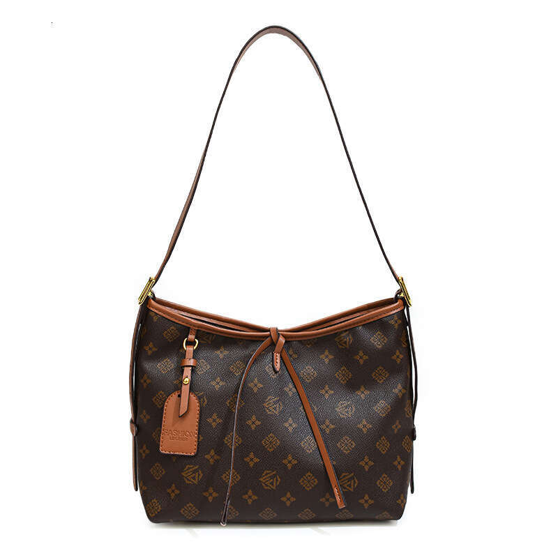 Large Capacity Women's 2025 Commuter Single Shoulder Fashion Printed Crossbody Underarm Old Flower Temperament Big Bag