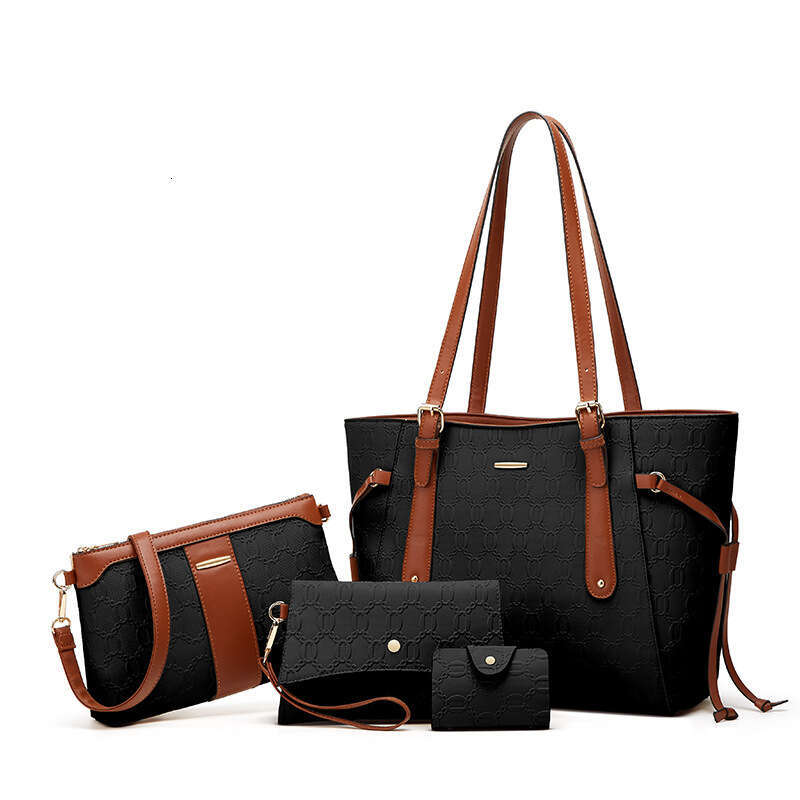 2024 autumn winter new fashionable single shoulder crossbody large capacity tote mother and child four piece set bag