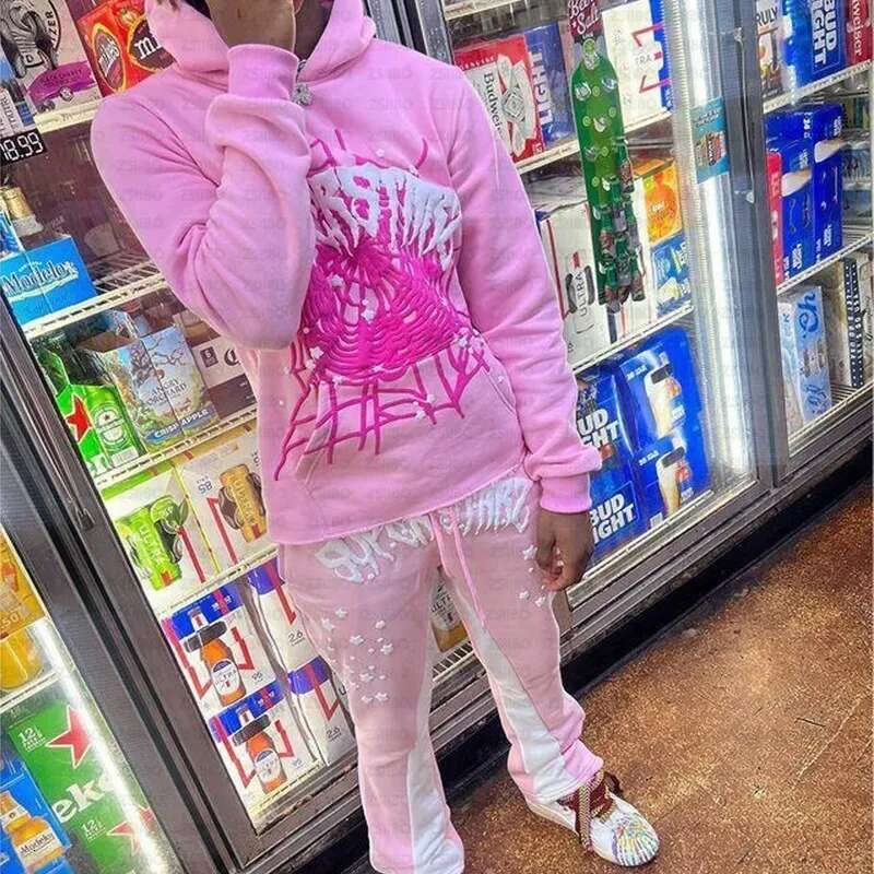 Spider Letter Printed Aesthetic Creativity Hooded Sweatshirt Y2k Clothing Women's Jacket Top Men's Hoodie Punk Pullover