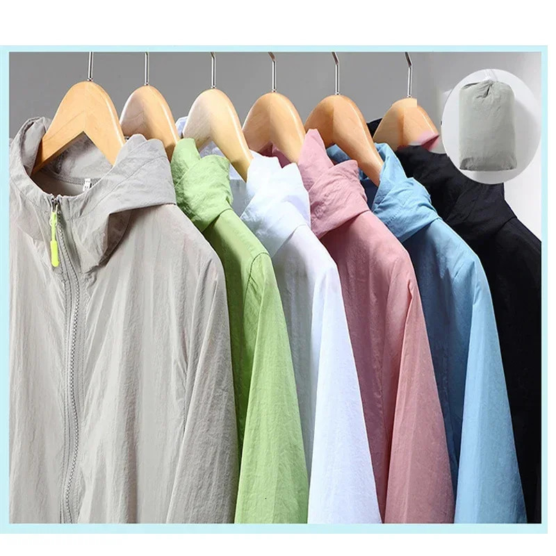 Summer mens and womens breathable ultrathin ultra light ice silk quick drying sunscreen camping jacket leather coat windproof 250313