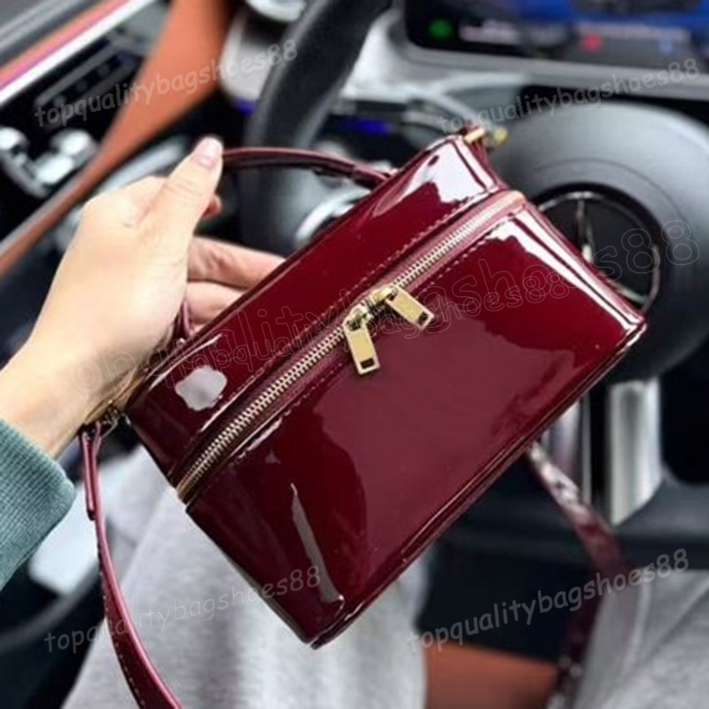 Gaby Vanity Bag black Leather Designer Women Chain Shoulder Bags Crossbody Handbag Burgundy White Purse with dust bag