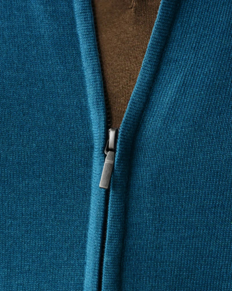 Chinese winter wool blend mens bomber retro knitted zipper cardigan 250313