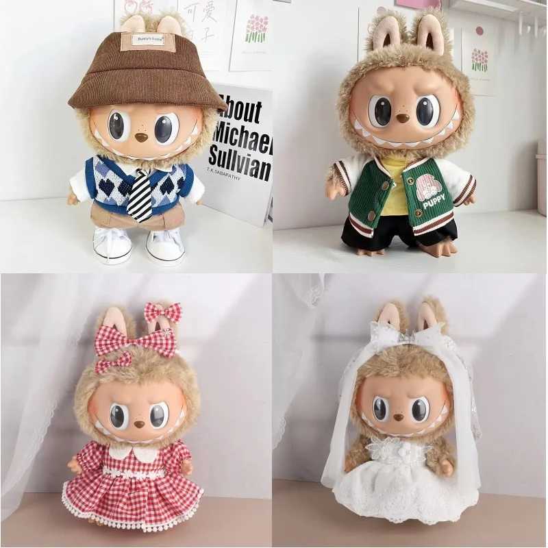 38cm Labubu Only Clothes Time To Chill Pendant Doll Macaron Monster Cloth Clothes Filling Accessories Cos Handmade GirlS GiftT250313