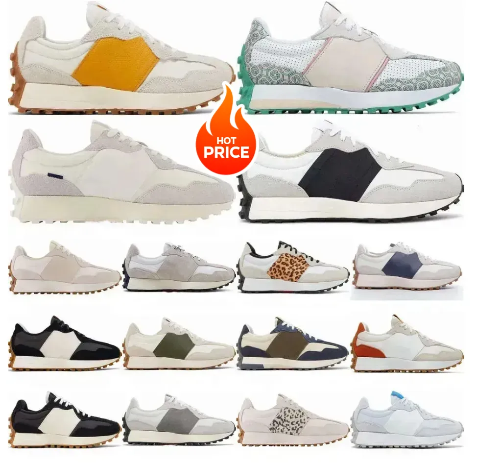 New 327 Womens Running Shoes Designer Sneakers in Beige Brown Gray - Ideal for Outdoor Sports and Casual Wear