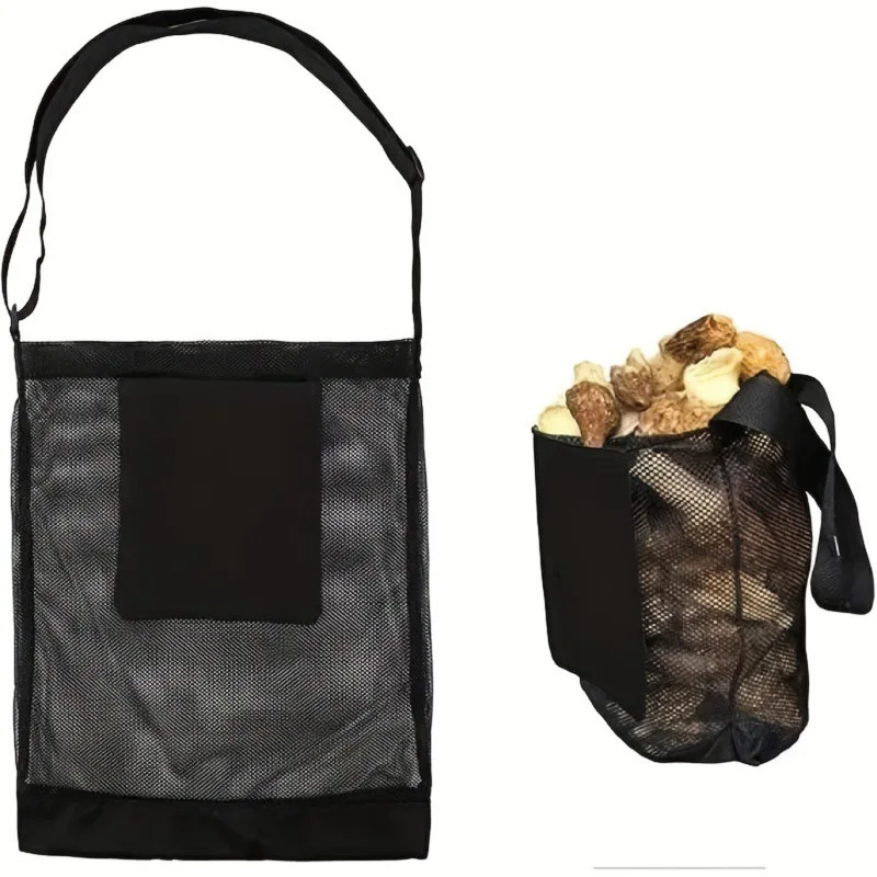 Mushroom Foraging Bag Mesh Outdoors Mushroom Hunting Pouch with Adjustable Shoulder Strap Multipurpose Harvesting Bag Basket R250312