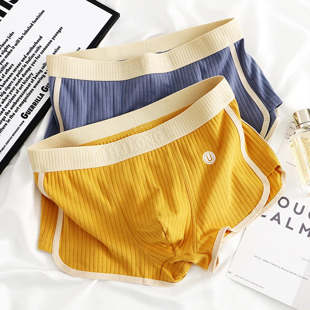 60-90KG6PCS Mens Underwear Boxer BriefsCottonBreathable Comfortable Solid Stripe Man Short Plus SizeMultiple color 250311