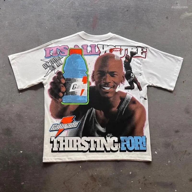 Men's T Shirts Hip Hop Men TShirt Vintage Summer Casual American Style Personalized Design Basketball Player Prints Cotton Fashion Trend