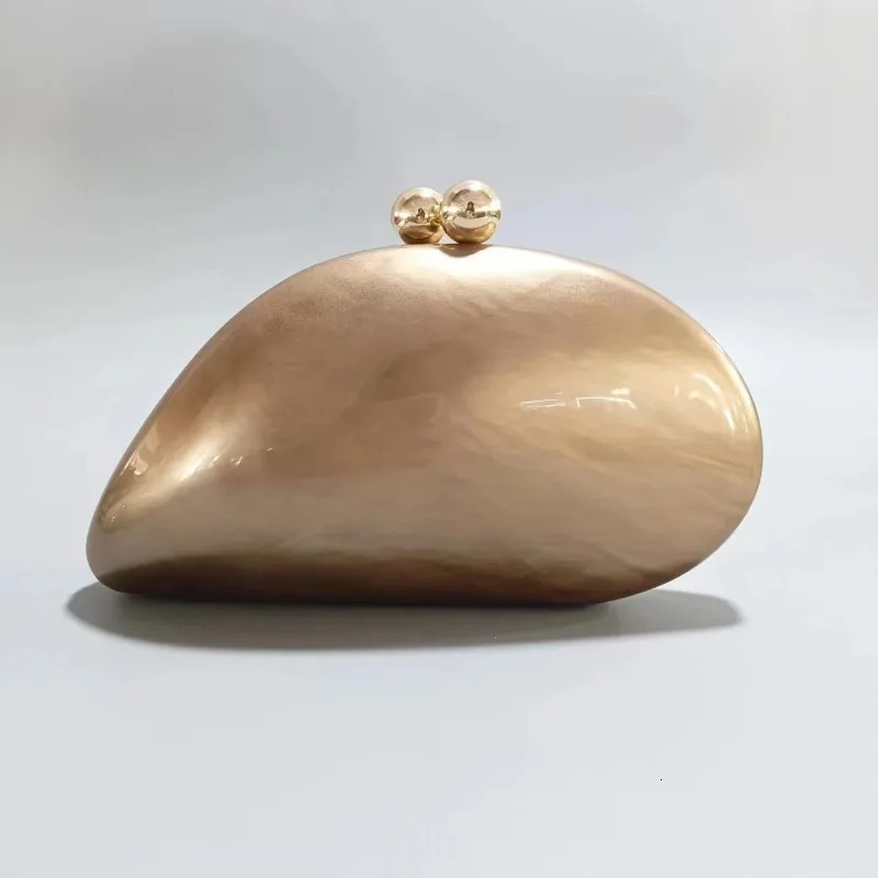 Acrylic shell shape clutch bag women er evening party cute purse green gold purple ivory handbag High Quality 250305