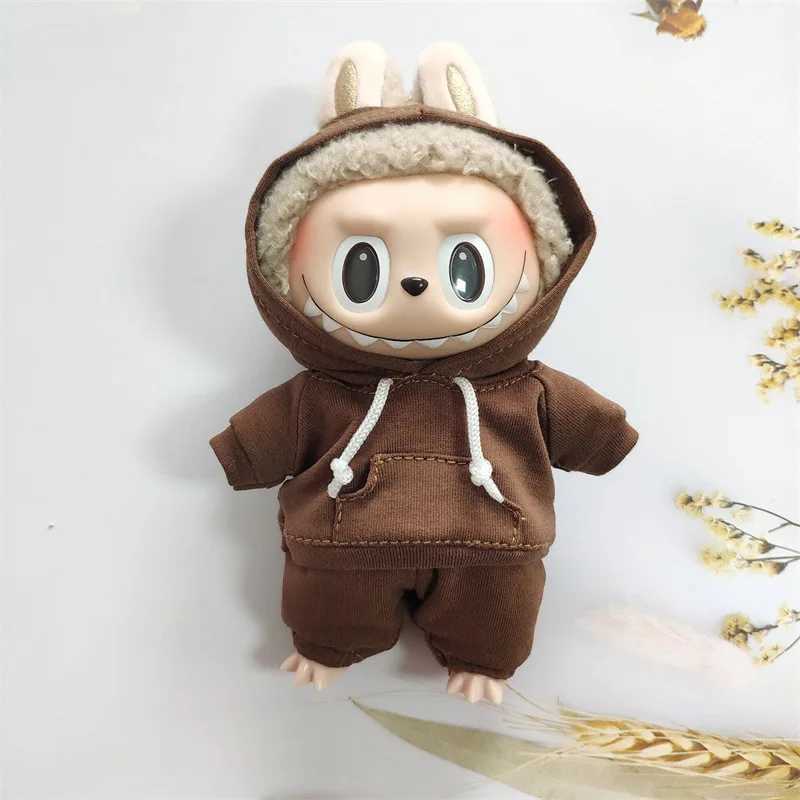 17cm Labubu Doll Costume Outfit Hoodie Sweatshirt Pants White DIY GiftT250313