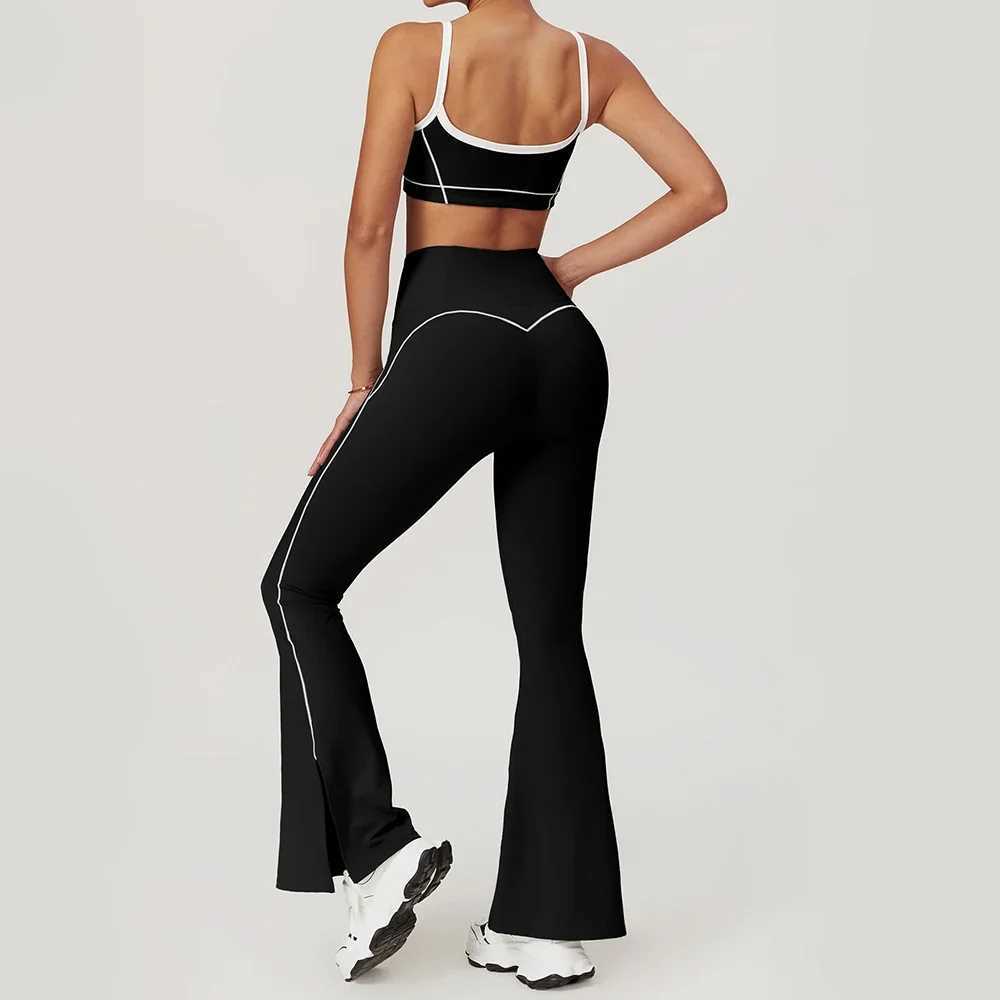 Women's Tracksuits Set Womens Sport Bra Gym Workout Legging High Waist Wide Flare Pants Fitn Sports Shorts Active Wear Suit Y250312553G