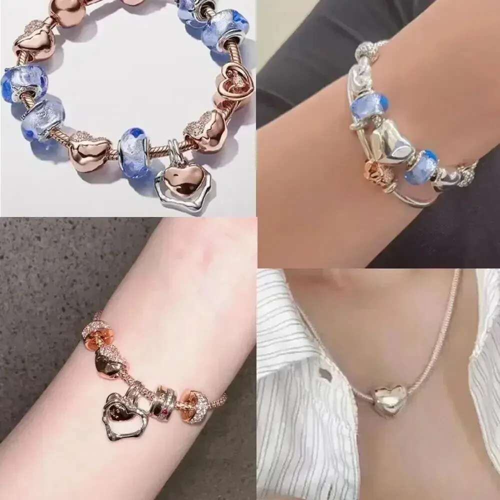 2025 925 Sterling Silver Be Love Engravable Multi Colored Heart-Shaped Beads Charm Fit Bracelet Classic Jewelry