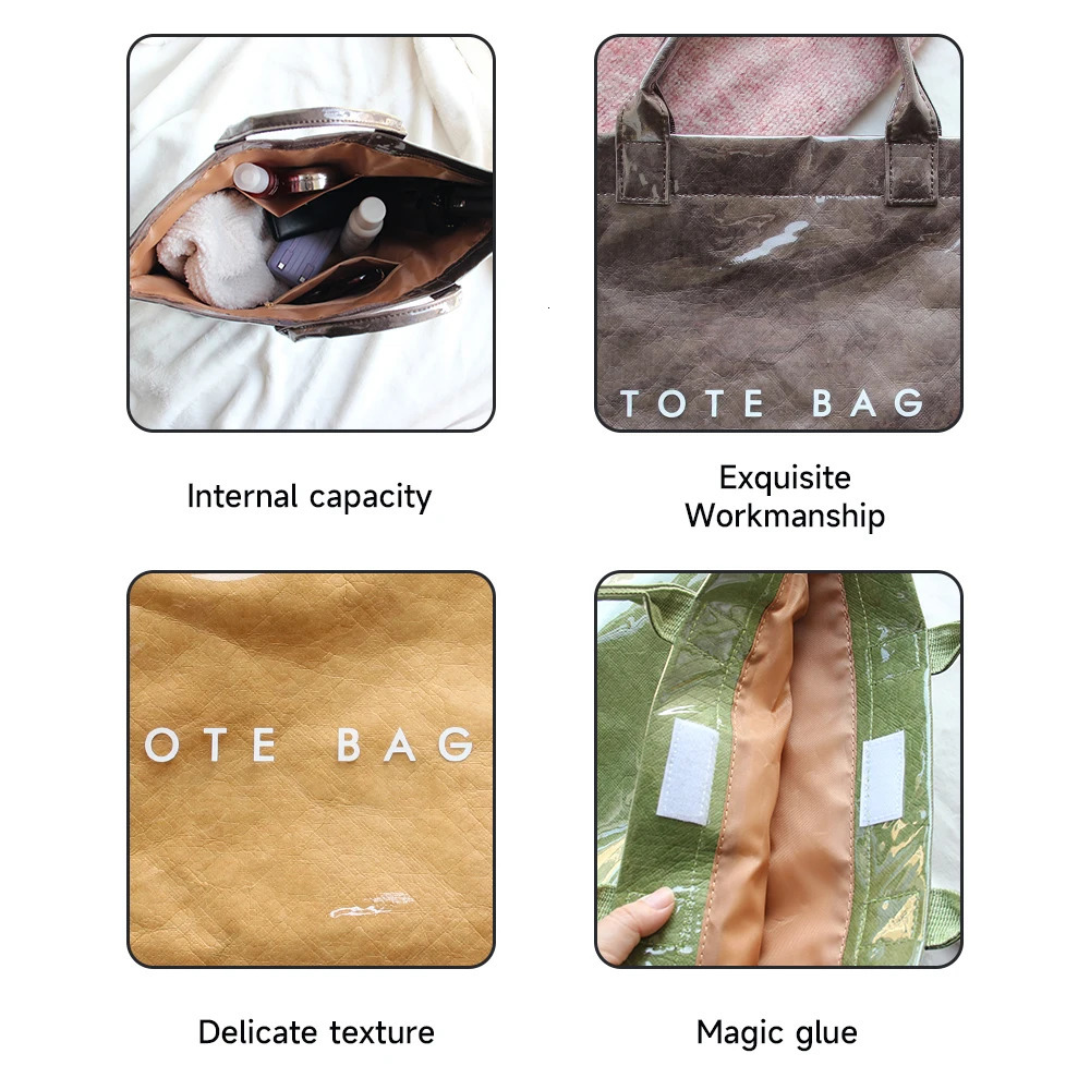 Large Capacity Fashion Tote Bags PVC Waterproof Transparent Jelly Handbag Vintage Solid Trend Top Handle Bag Letter Print 250305