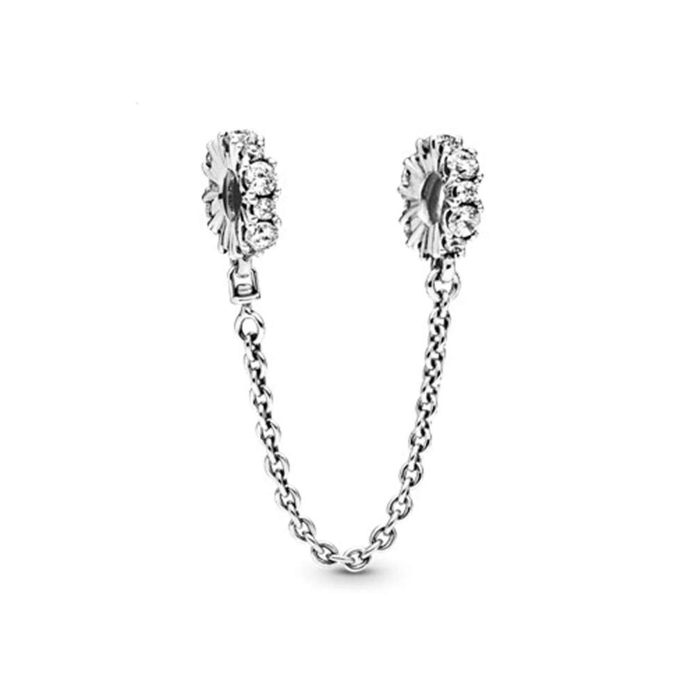 Classic 925 Sterling Silver Love Butterfly Daisy Safety Chain Beads Suitable For Ladies DIY Bracelet Gift Jewelry Charm