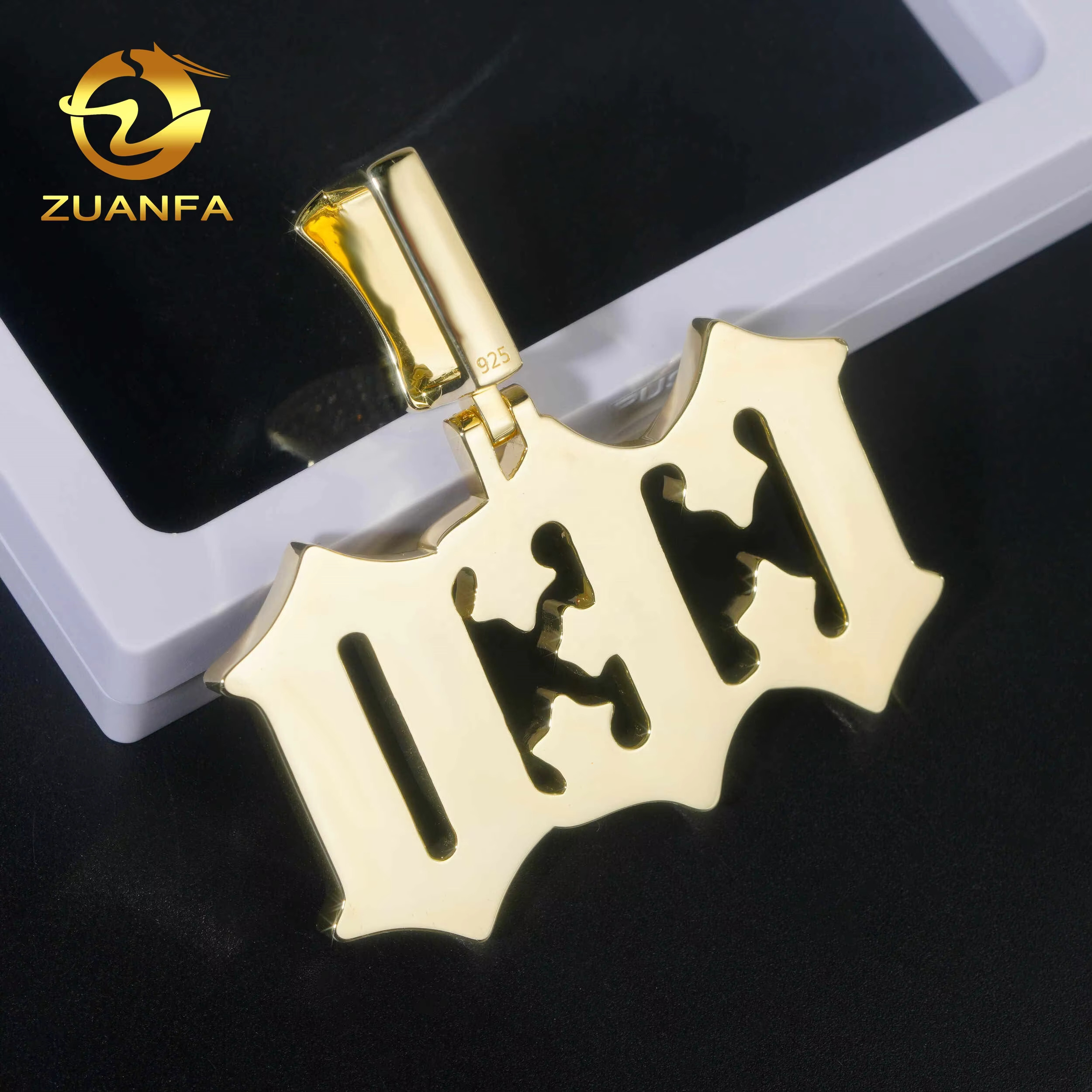 Zuanfa Jewelry Solid Silver Hip Hop Iced Out VVS Moissanite Diamond Letter CEO Pedant Custom Pendant Fine Jewelry